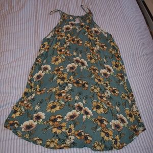Teal floral summer dress
